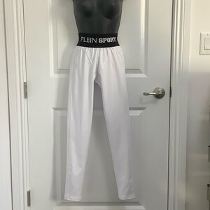 Philipp Plein Sport equipment White Logo Waist Leggings